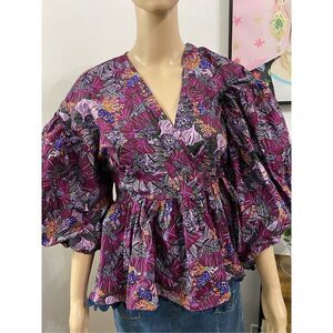 Kika Vargas x Target Purple Boho Blouse Top Size XS